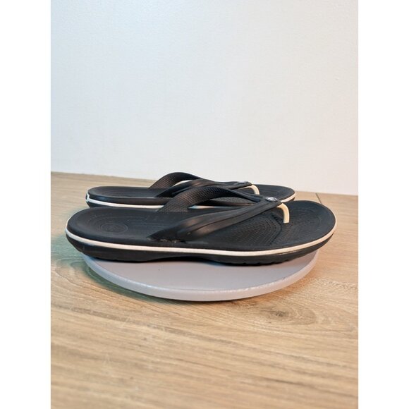 Crocs Crocband Flip Flop Sandals Women's Black Slip-On Lightweight Thong Size 9 - Picture 4 of 8